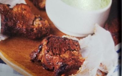 Adobo Lamb Pops with Char-Roasted Poblano Dipping Sauce